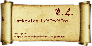 Markovics Lóránt névjegykártya