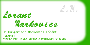 lorant markovics business card