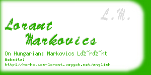 lorant markovics business card